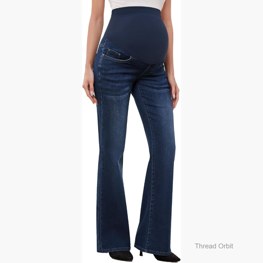 Stretch Maternity Bootcut Jeans With Over-Belly Panel, Flare Legs